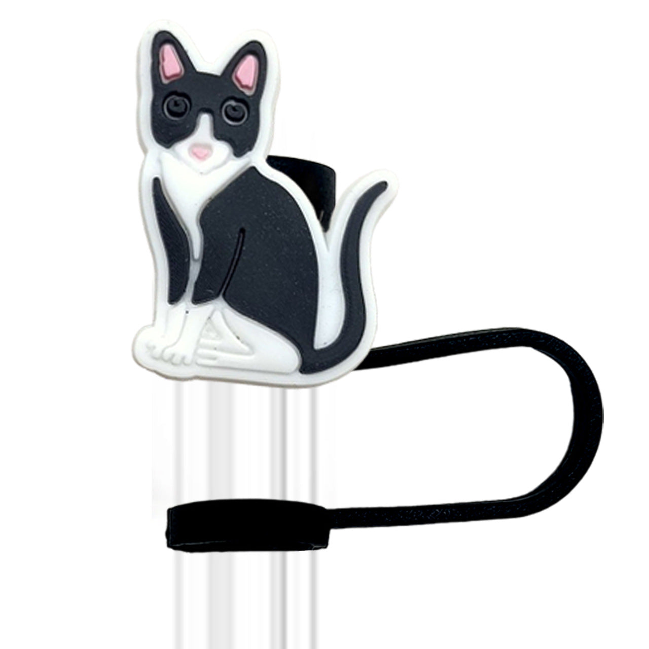 Wholesale 10pcs PVC 10mm Cute Cat Animal Straw Cover Cup Decoration