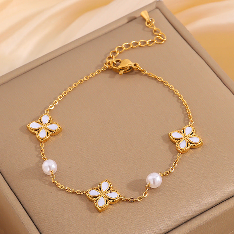 Wholesale Diamond, pearl and zircon bracelet, light luxury and high-end jewelry
