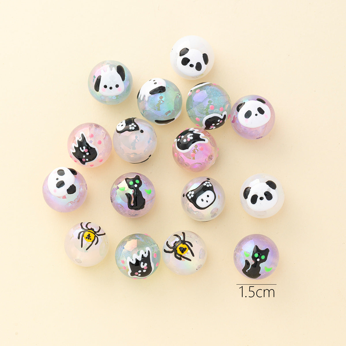 Wholesale 100pcs Mermaid Starry Drip Oil Painted Beads
