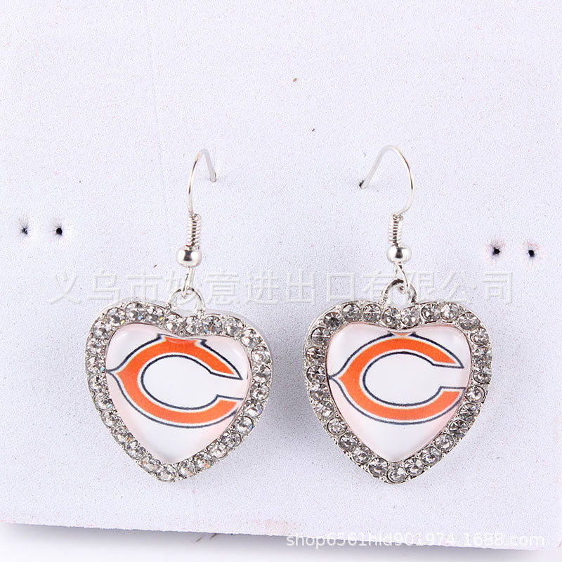 Wholesale Diamond Peach Dot  Logo Earrings
