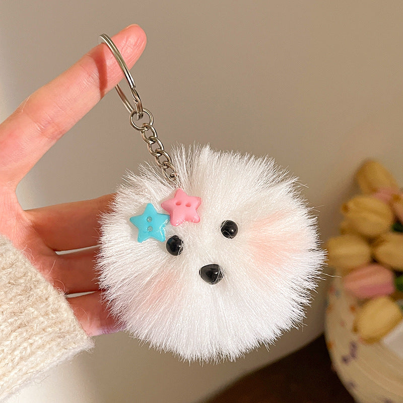 Wholesale Cartoon plush ball pendant Pom Pom keychain