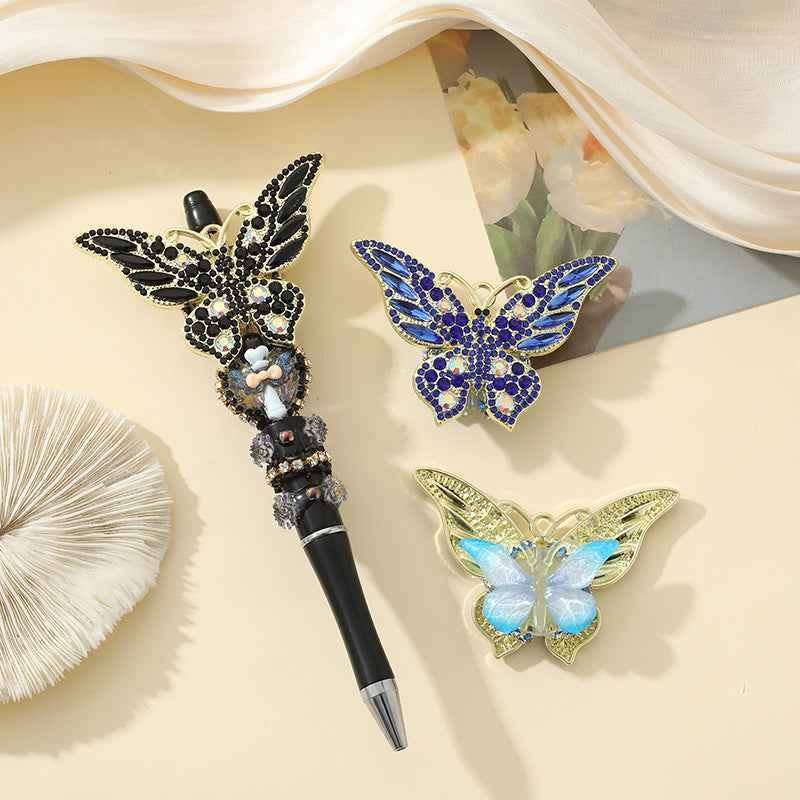 Wholesale 10pcs Alloy Spot Drill Butterfly Beads Bulk Beaded Jewelry Accessories
