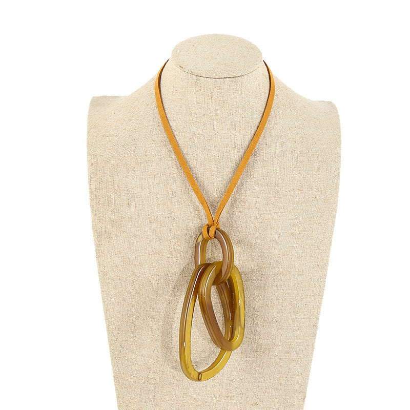 Wholesale Acrylic Resin Geometric Pendant Necklace