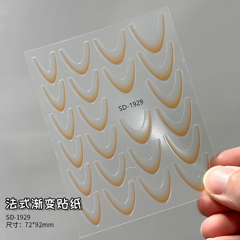 Wholesale Internet Celebrated Nail Art Gradient French Stickers