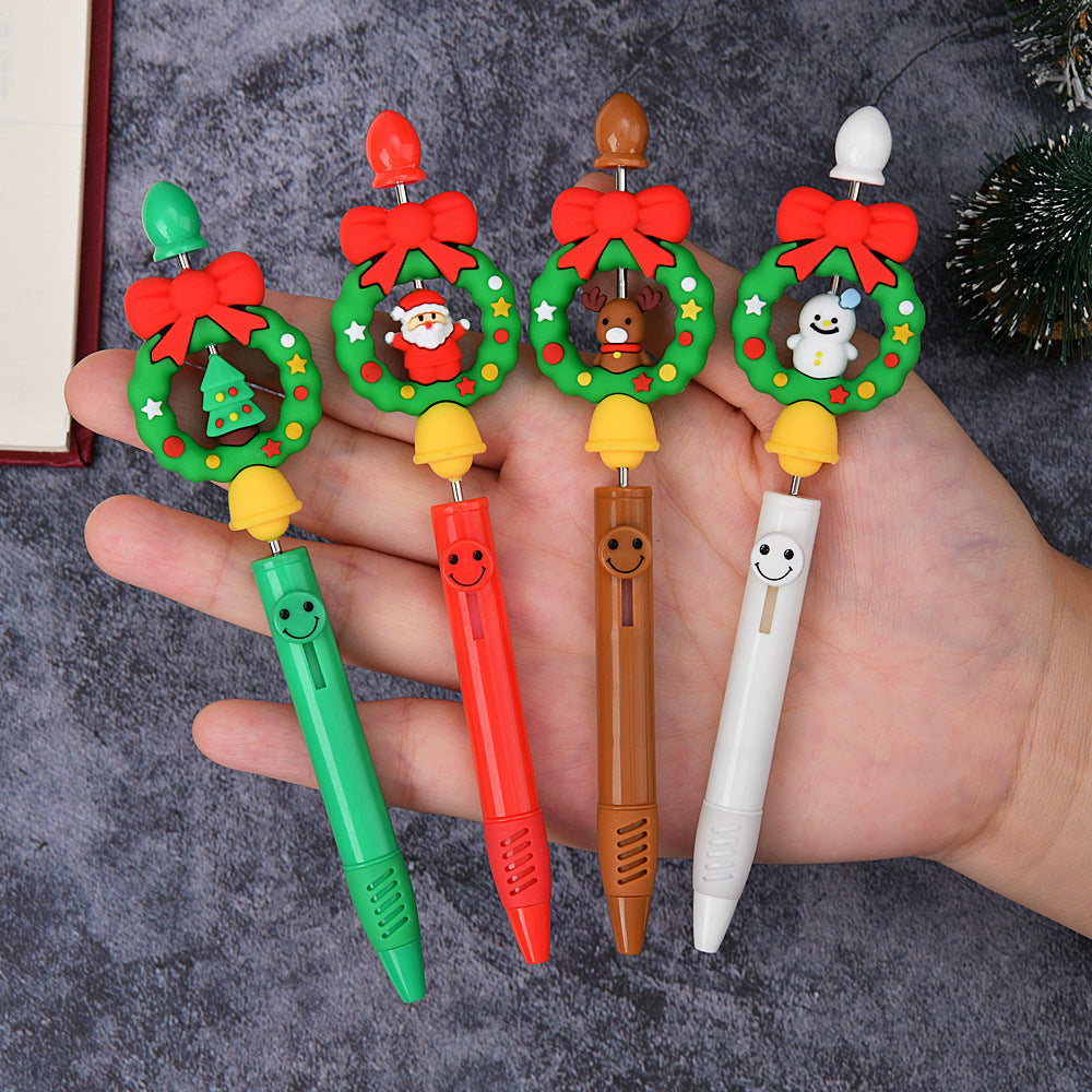 Wholesale 4piece Christmas series beaded gel pen