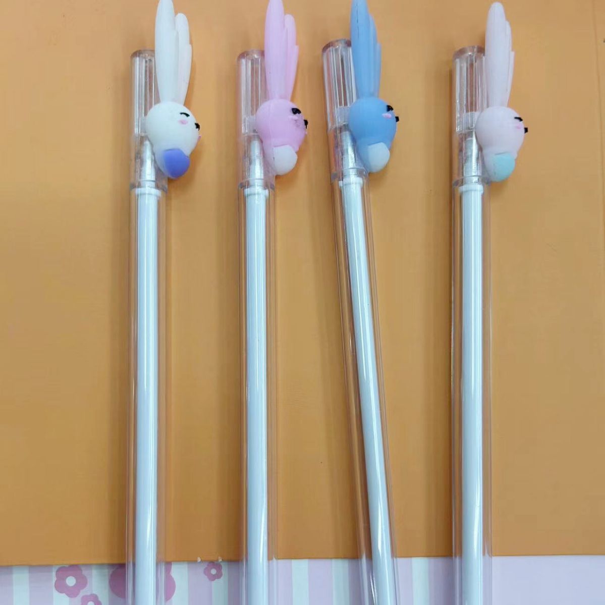 Wholesale Silicone Cartoon Cute Creative Long Ears Ice Cream Rabbit Gel Pen