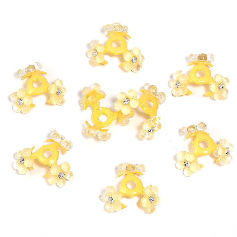 Wholesale 30pcs Heavy Point Drilled Resin Flower Center Hole Receptacle Acrylic Beads Spacer