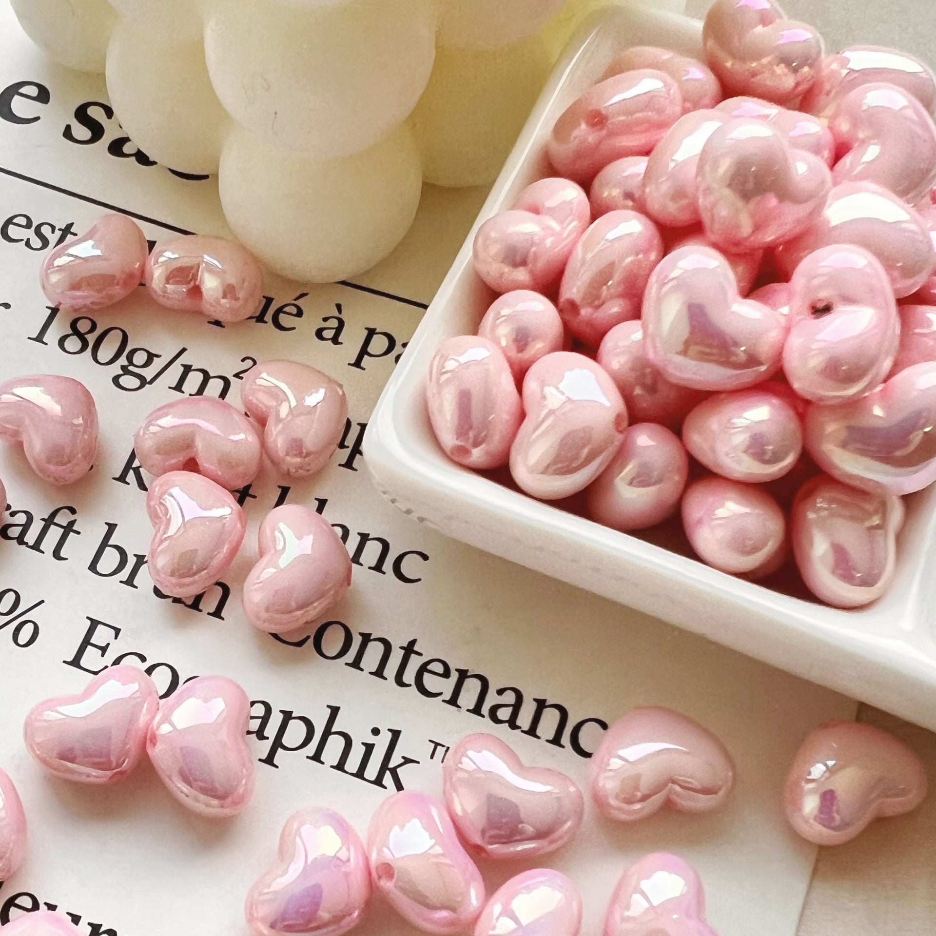 Wholesale 10pcs 10*13mm cream color love beads
