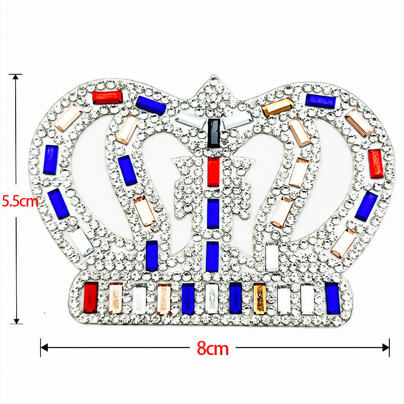 Wholesale 10pcs Colorful Crown Diamond Embroidery DIY Patches