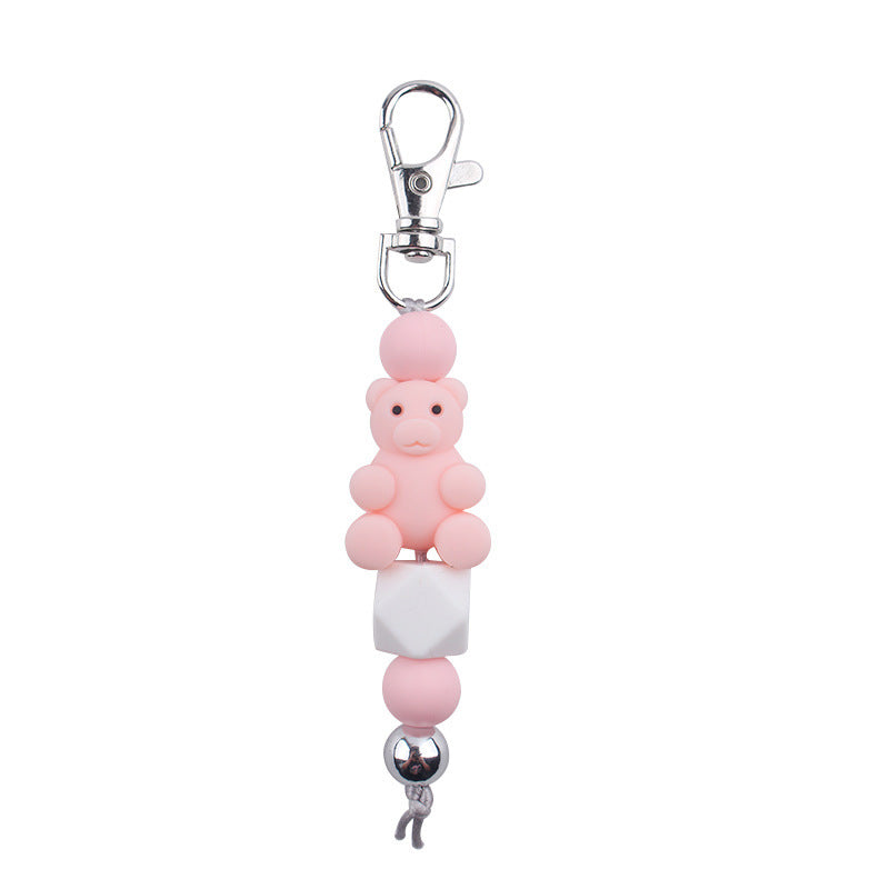 Wholesale Cartoon Winnar Silicon Plastic Beads Keychain