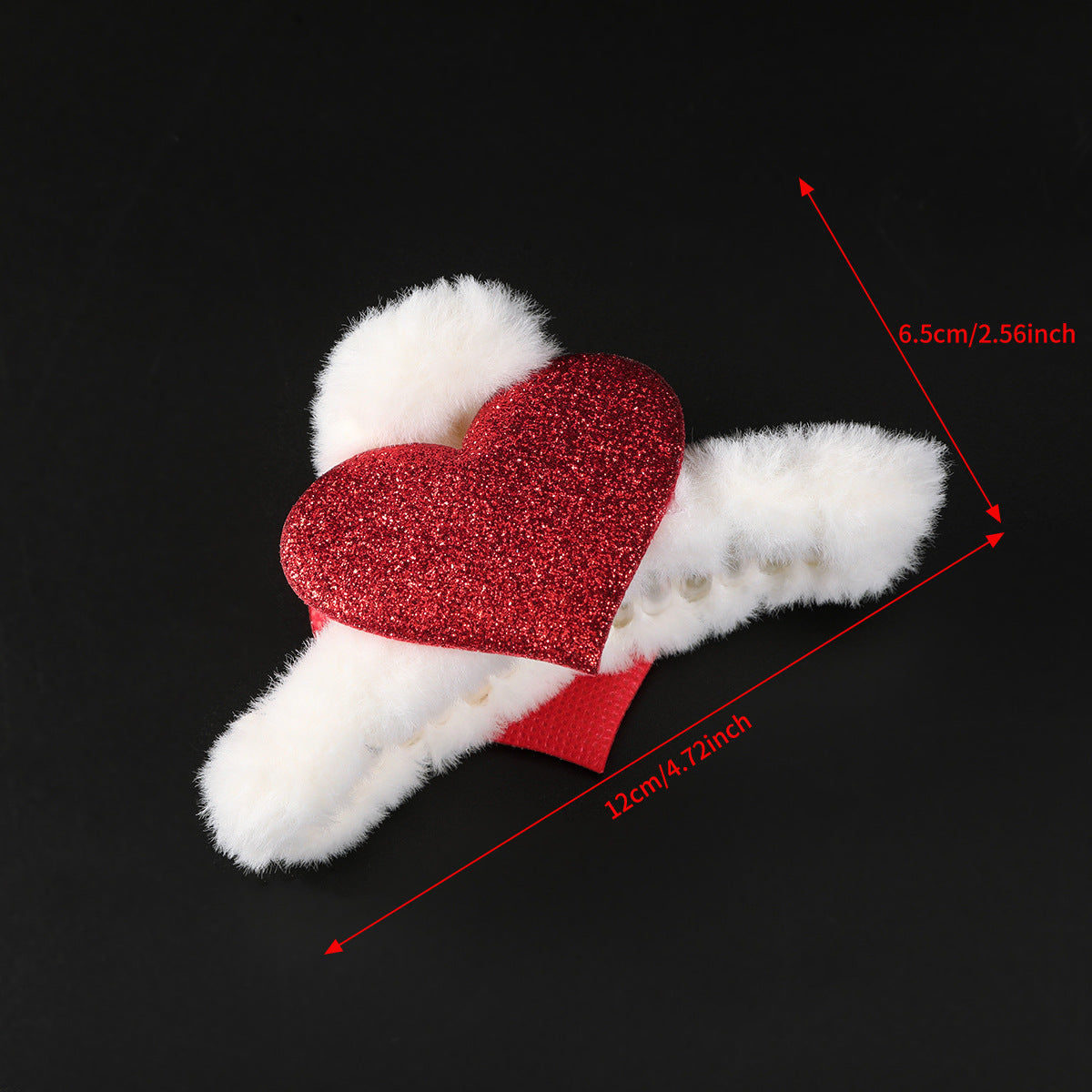 Wholesale 1 Set Valentine's Day gift charming love plush hair clip cute female gripper shark hairpin headdress shredded hair side clip