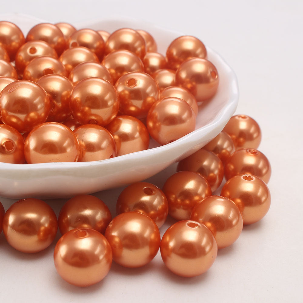 Wholesale 6-30MM Orange ABS Imitation Pearl DIY Loose Beads