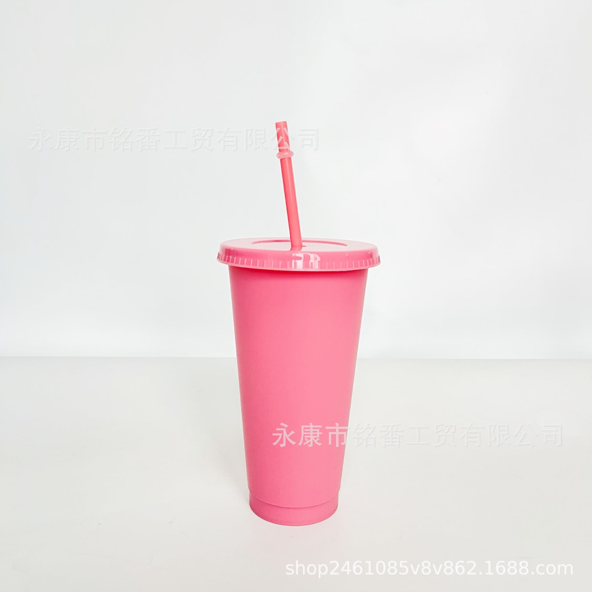 Wholesale 5pcs 24OZ solid color PP plastic large capacity 710ml straw cup