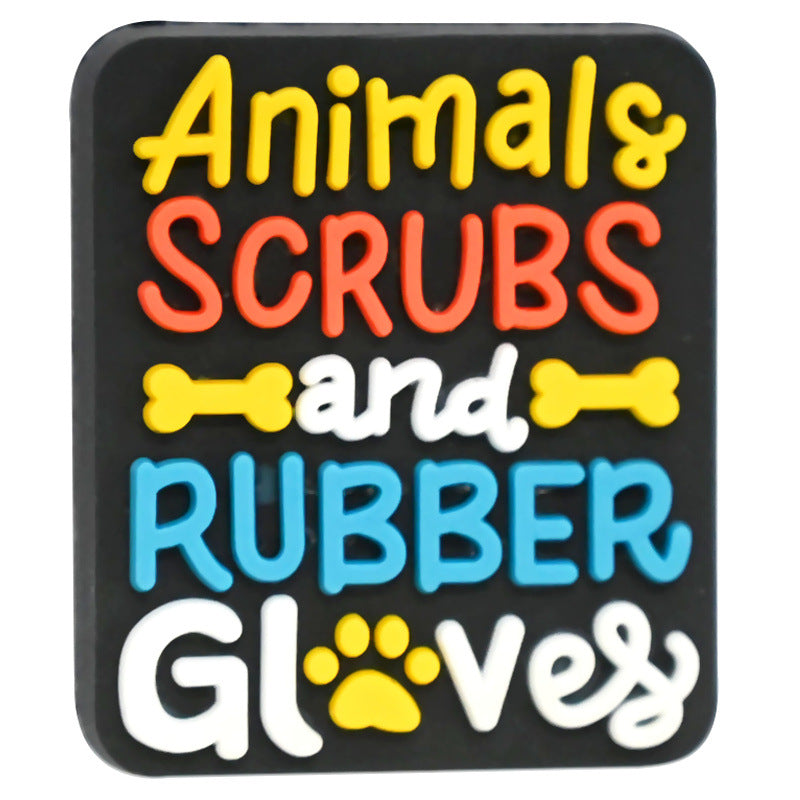 Wholesale Random 100pcs Creative phrases beaded English slogan rubber beads