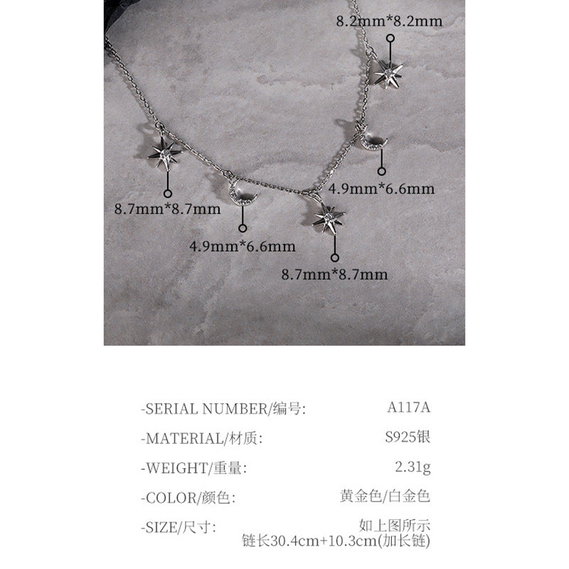 Wholesale 
Golden Star Moon Necklace