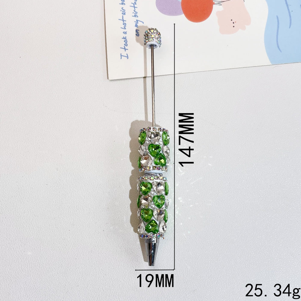 Wholesale 5pcs Heavy Heart Full of Diamond Fancy Beadable Pens