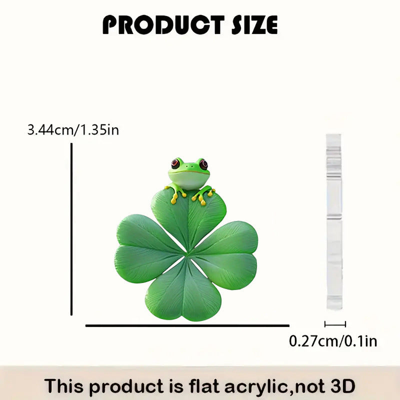 Wholesale St.  Patrick' s Day frog and four-leaf clover acrylic earrings