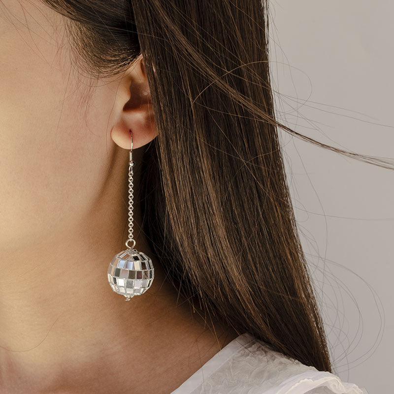 Wholesale Alloy Metal Disco Ball Earrings