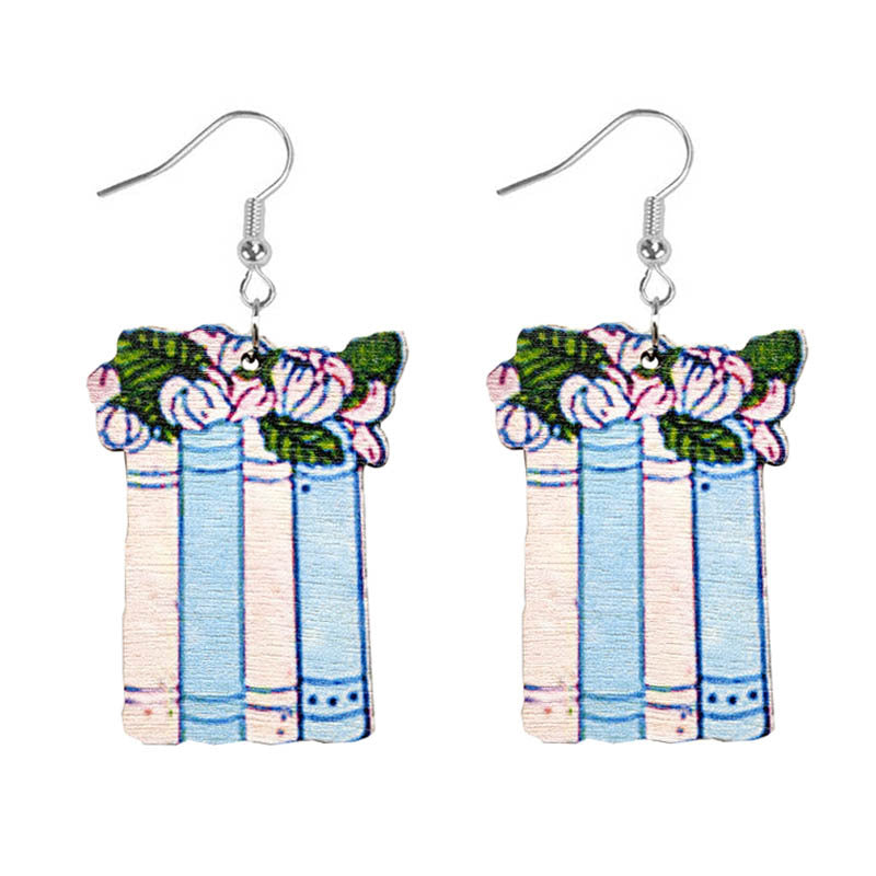 Wholesale Painted Teacher Wooden Earrings