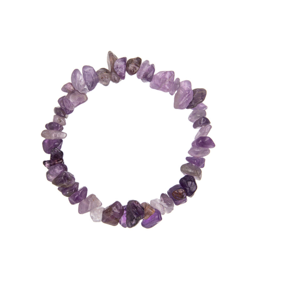 Wholesale natural stone crystal agate colorful gravel elastic bracelet