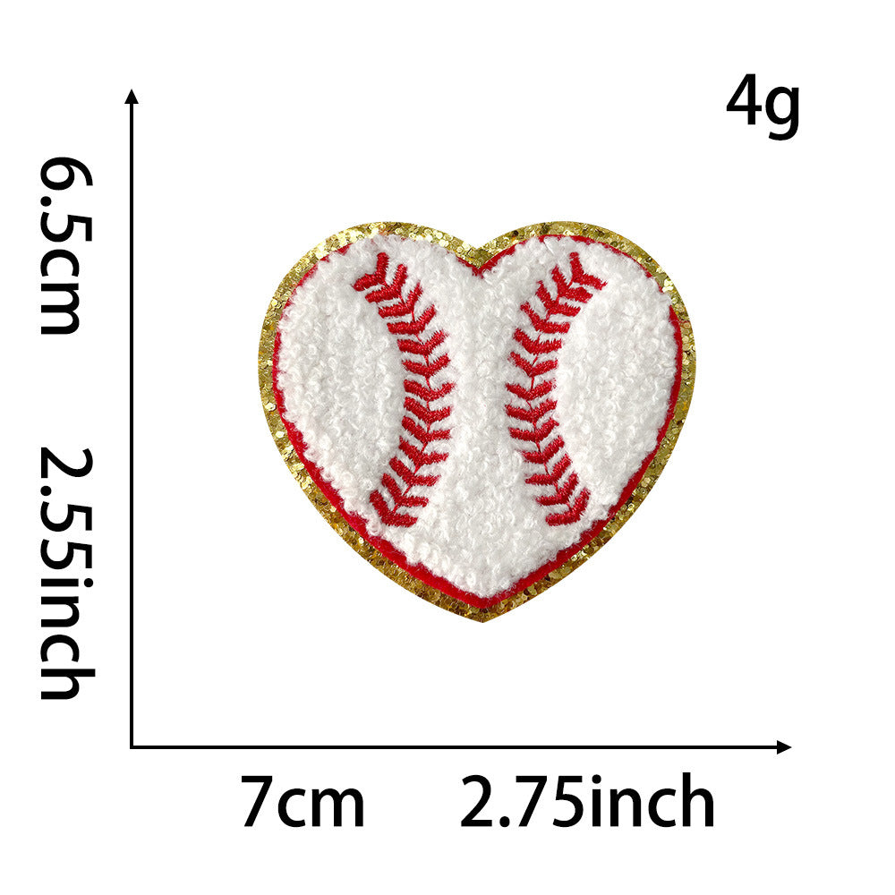 Wholesale Love Basketball Theme Patch Gold Edge Embroidered Iron On DIY Accessory For ets