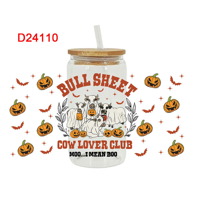 Wholesale Pumpkin calf Halloween 16oz Cup UV DTF Wraps