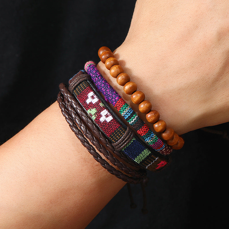 Wholesale Handwoven Bohemian Retro Diy 4 Piece Bracelet Set
