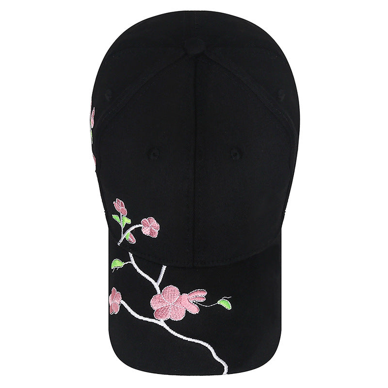 Wholesale Plum Blossom Embroidery Chinese Style Curved Brim Baseball Cap