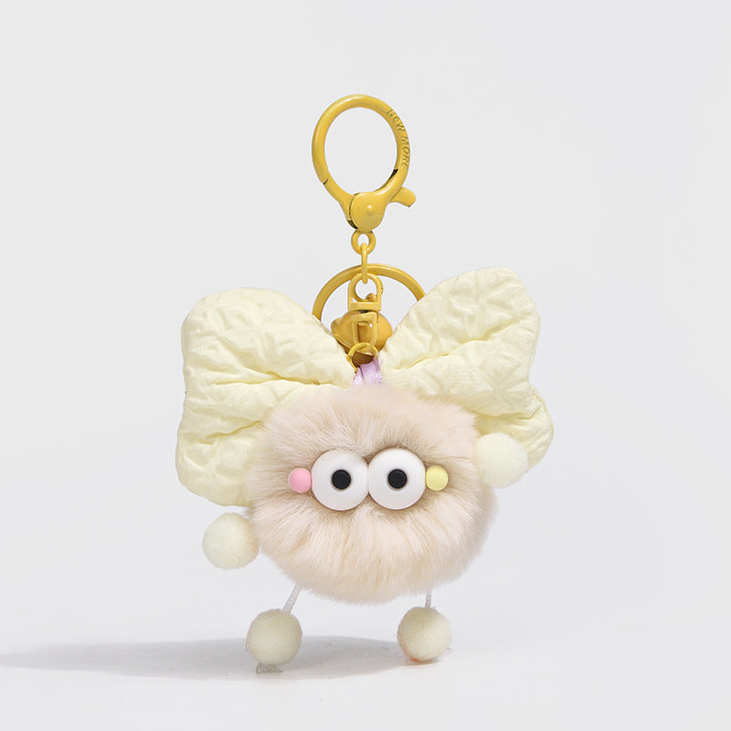 Wholesale Bow Colorful Fur Ball Keychain