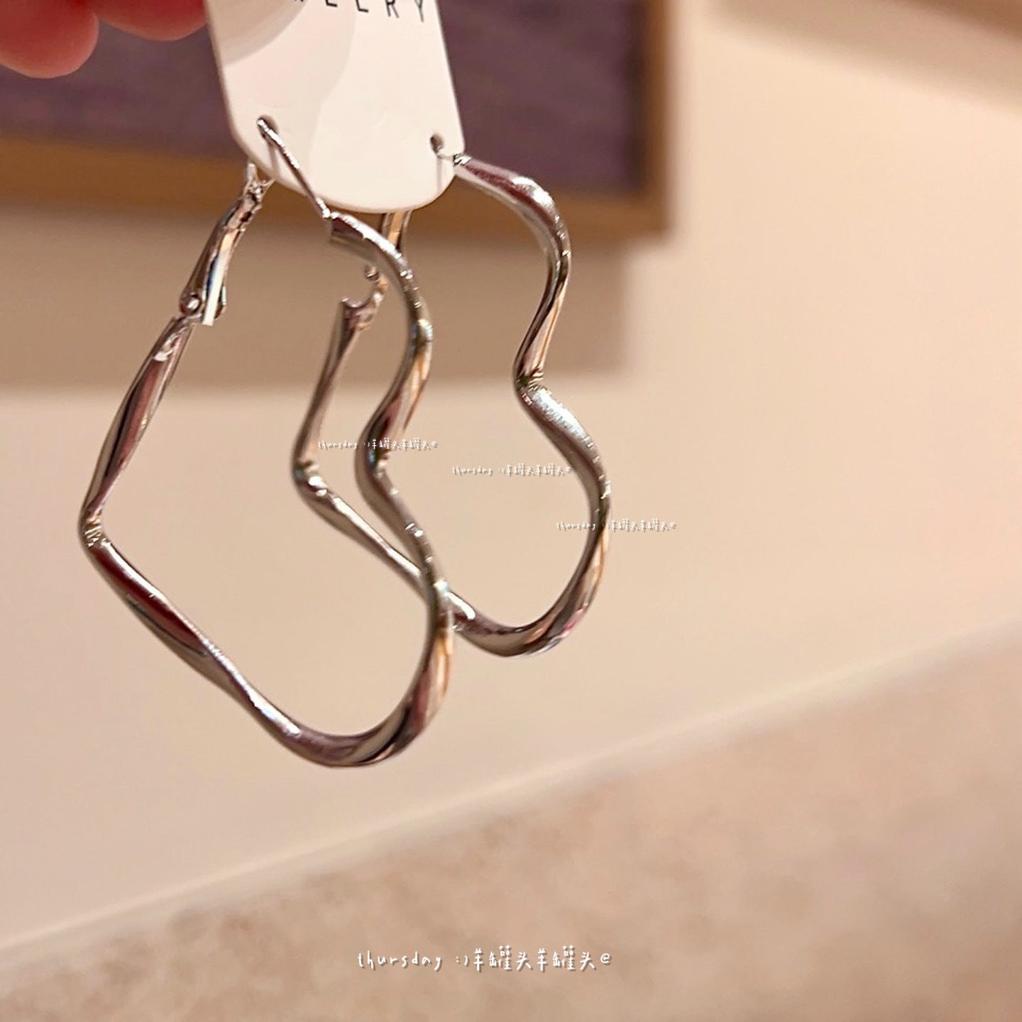 Wholesale Exaggerated glossy metal circle earrings