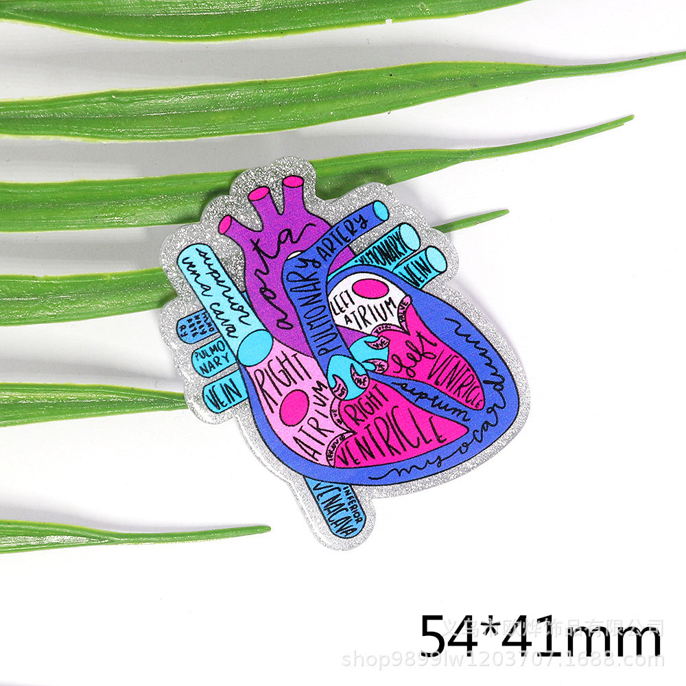 Wholesale 10 new pink cartoon jewelry acrylic DIY patches