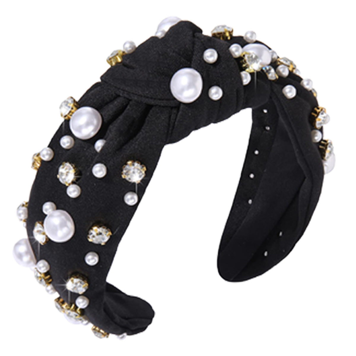Wholesale new headband women's pearl knotted fabric headband fashion simple temperament headband hair accessories