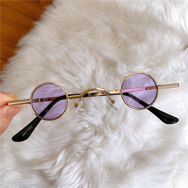Wholesale Ultra-small frame round retro sunglasses for men and women hip-hop Sunglasses
