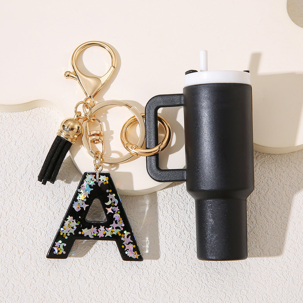 Wholesale Cute New Mini 26 Initials Ice Cup Tumbler Cup Keychain  Can Wrap Women Backpack Pendant