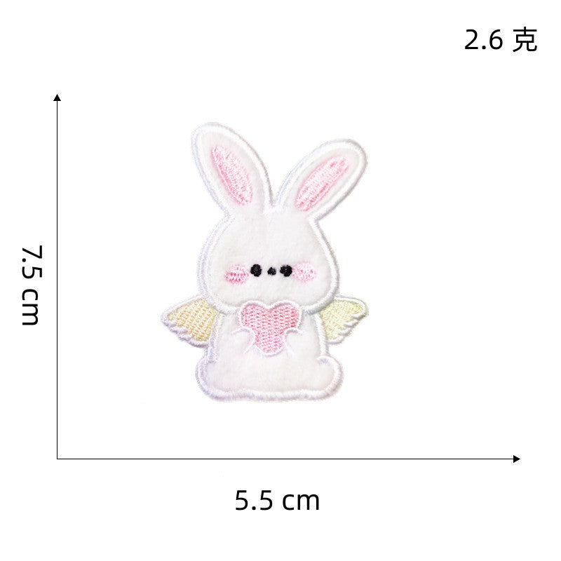 Wholesale Cute self-adhesive plush rabbit DIY Patches