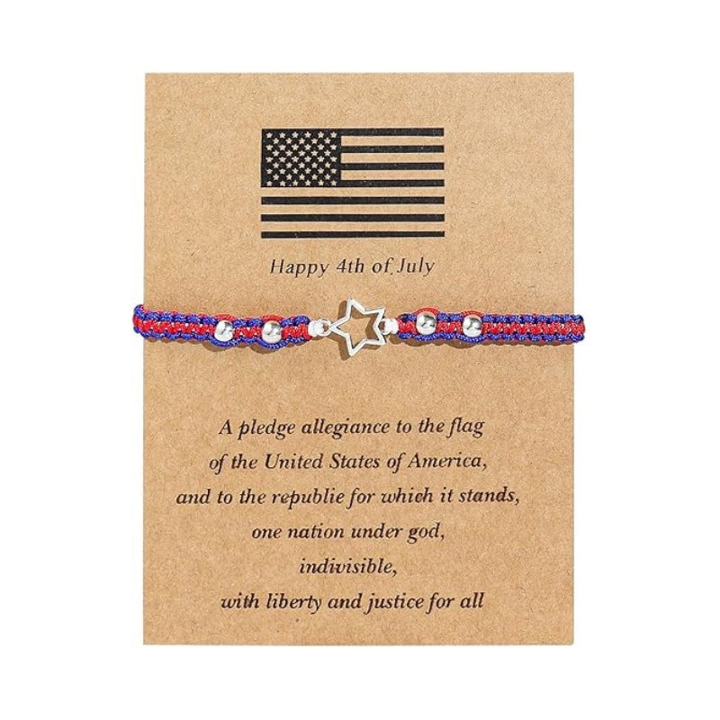 Wholesale Independence Day Shield Flag Soft Ceramic Letter Bracelet