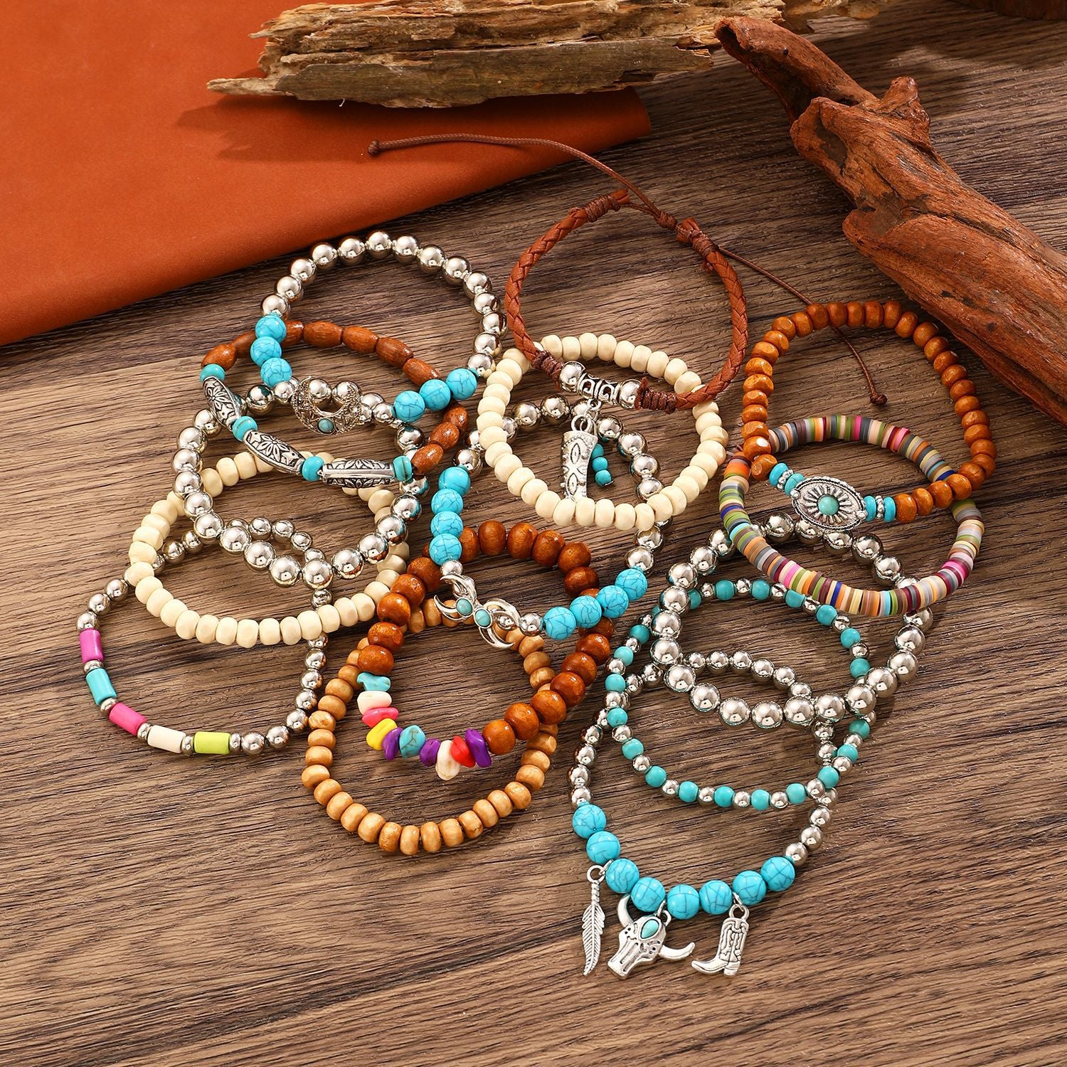 Wholesale Bohemian style turquoise bracelet Layered Bracelet Set