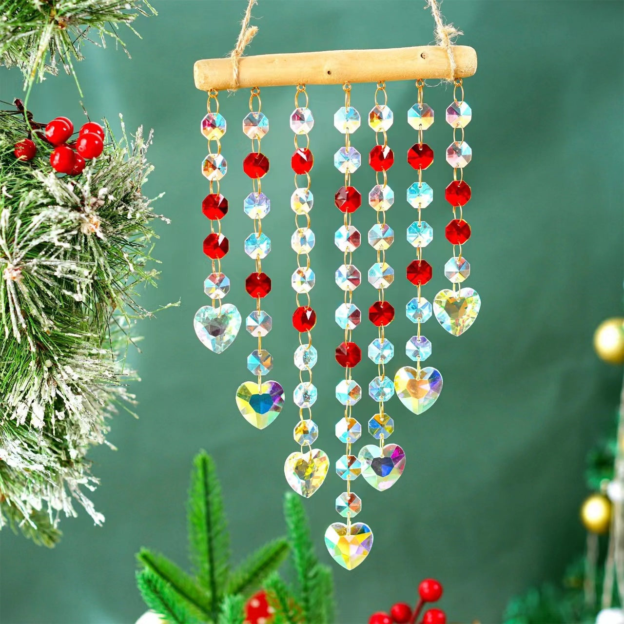 Wholesale Sun Catcher Irregular Wood Stick Fantasy Crystal Wind Chime Pendant