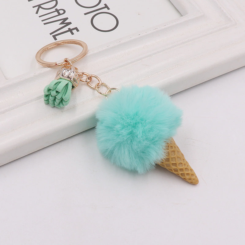 Wholesale Ice Cream Cute Bag Cartoon Plush Pendant Sweetener Car Keychains