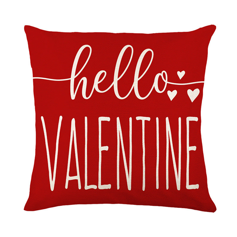 Wholesale Valentine's Day Letter Plaid Printed Polyester Pillow Covers