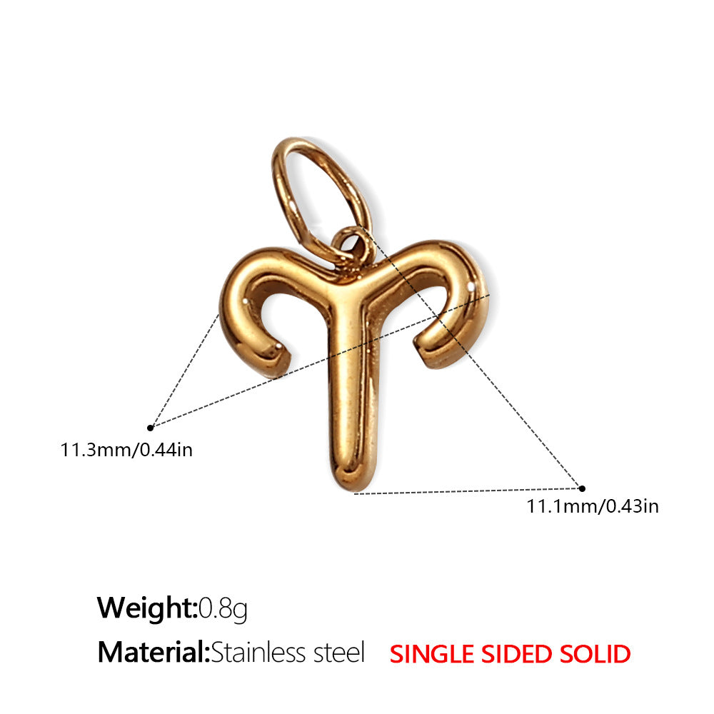 Wholesale Stainless steel twelve zodiac necklace pendant accessories