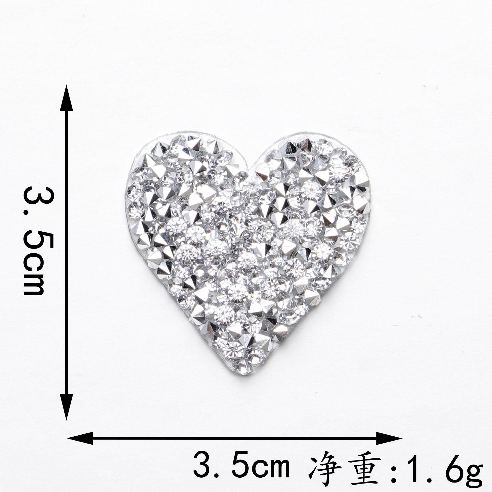 Wholesale 6 color hot melt adhesive heart-shaped rhinestone embroidery DIY Patches