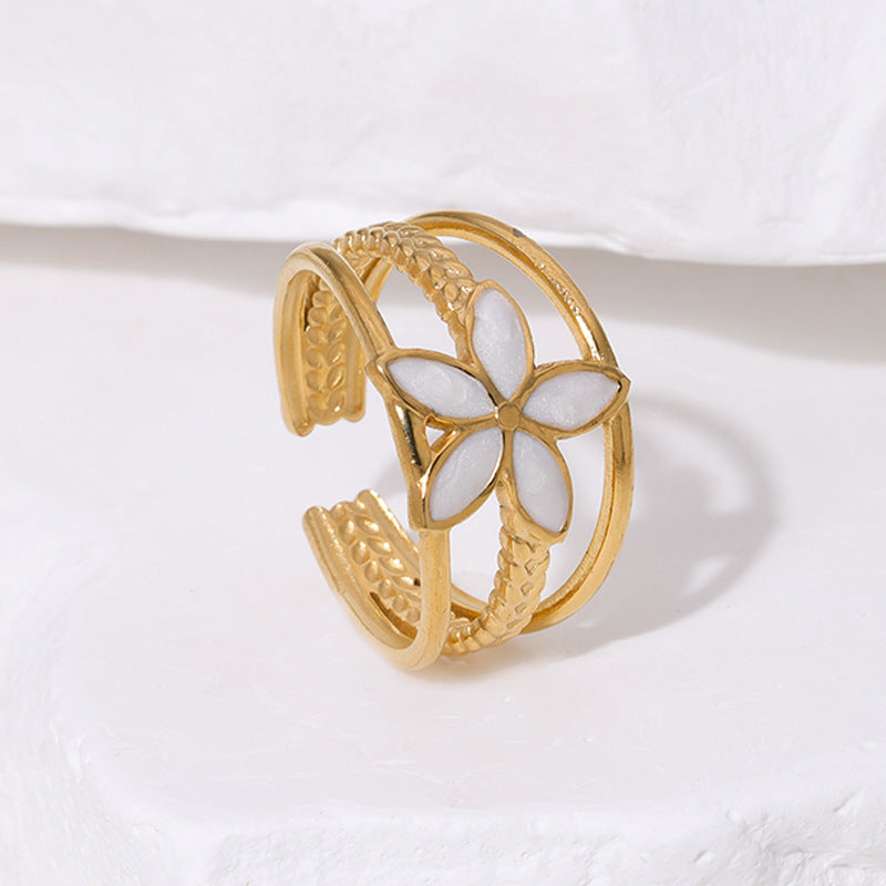 Wholesale  Style Simple Retro Titanium Steel Open Ring
