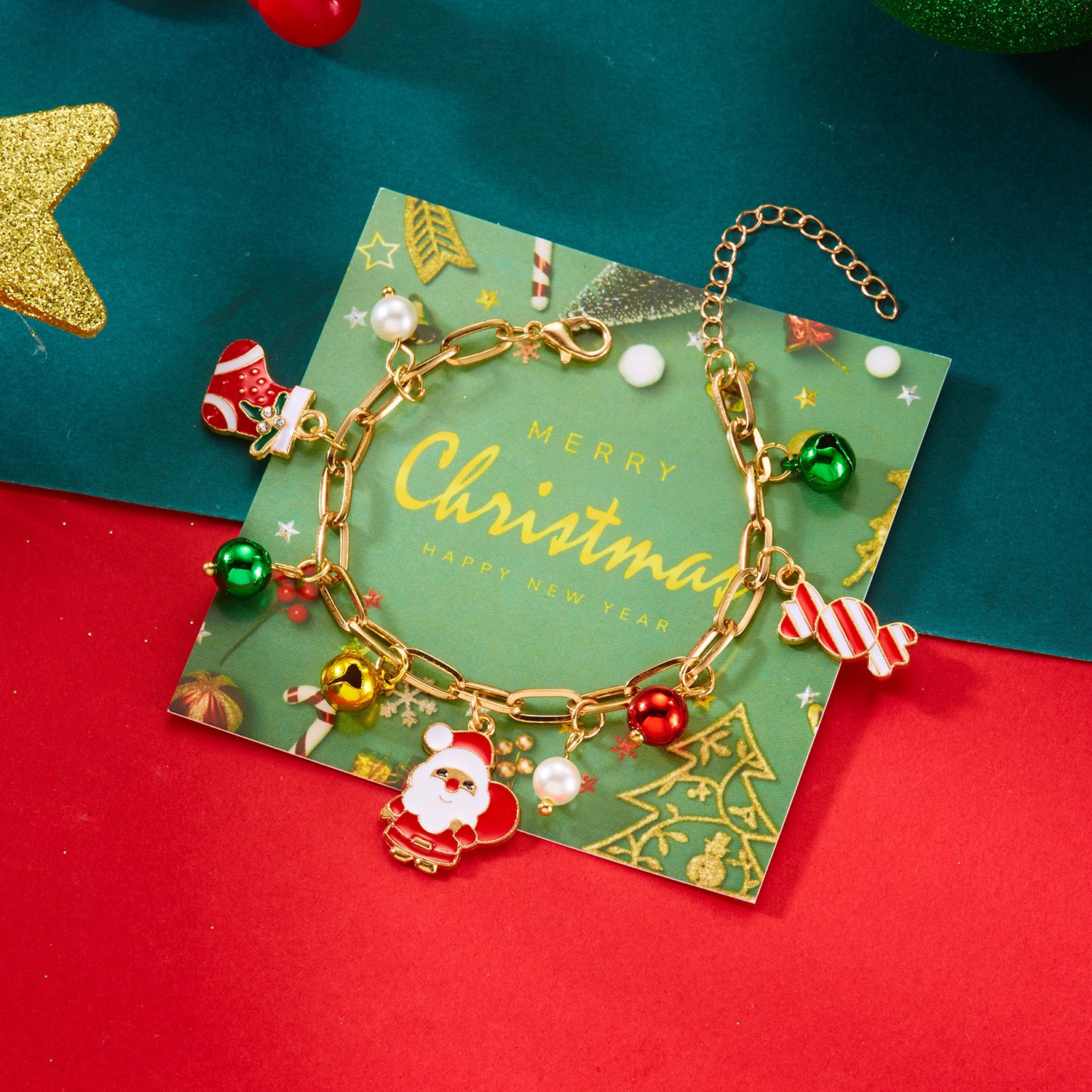 Wholesale Snowman Bell Pendant Bracelet Necklace Set