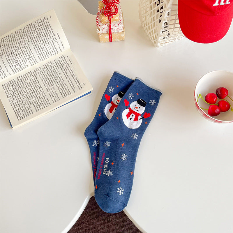 Wholesale Christmas Fall/Winter Snowman Creative Cartoon Medium Tube Socks