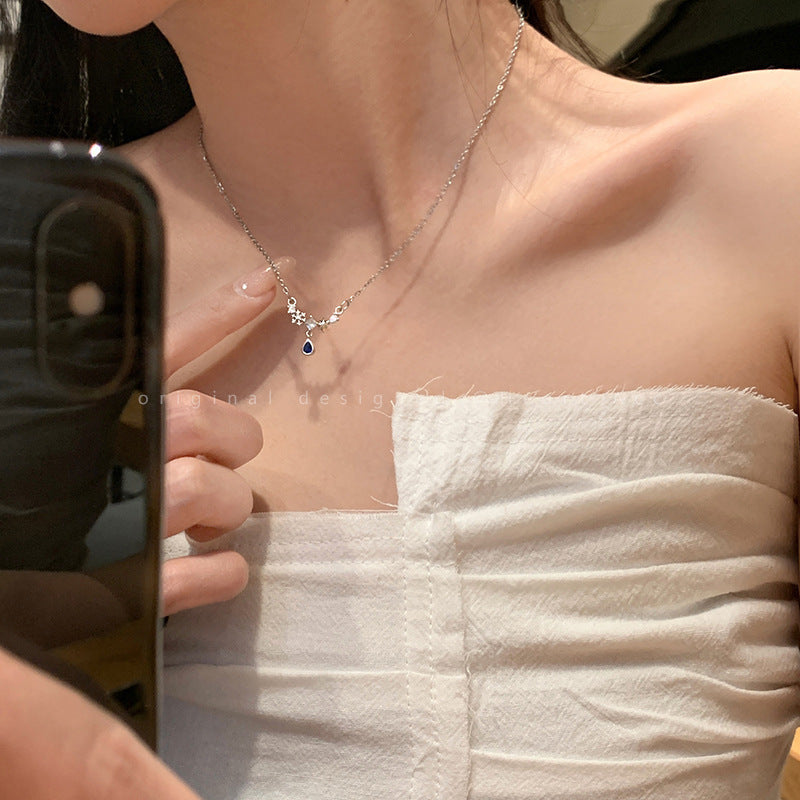 Wholesale Zircon Drop Necklace Clavicle Chain