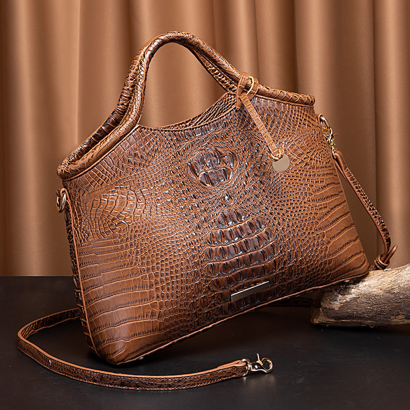 Wholesale PU Hand-held Crossbody Retro Multi-color Three-dimensional Concave and Convex Crocodile Pattern Shoulder Bag