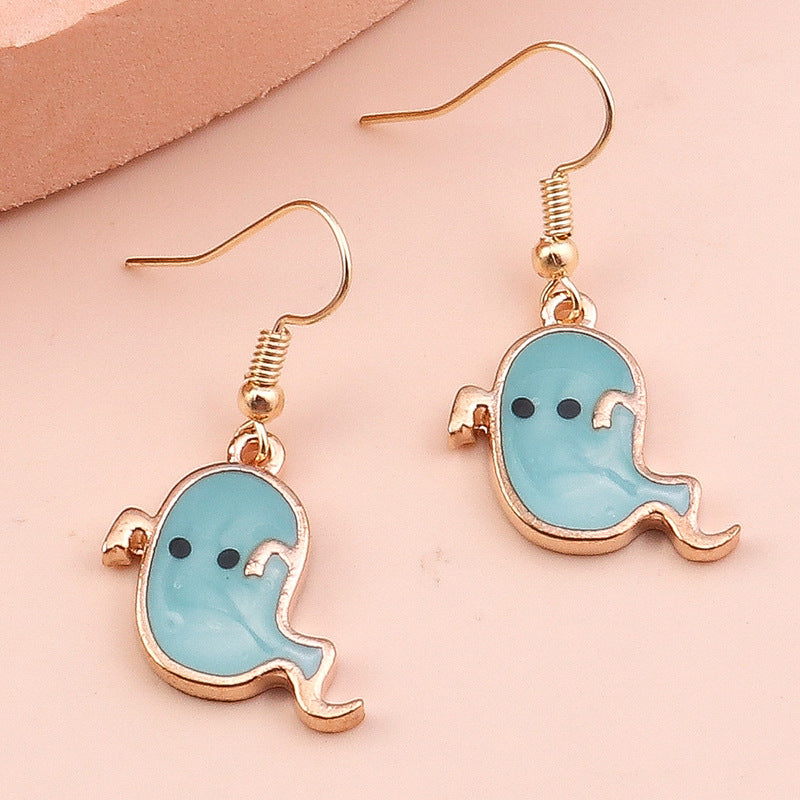 Wholesale Halloween Decorations Ghost Pumpkin Elf Bat Alloy Earrings