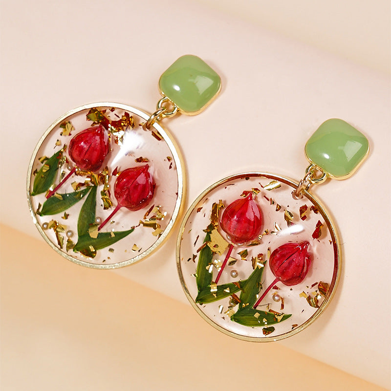 Wholesale Epoxy Eternal Pollen Bud Earrings