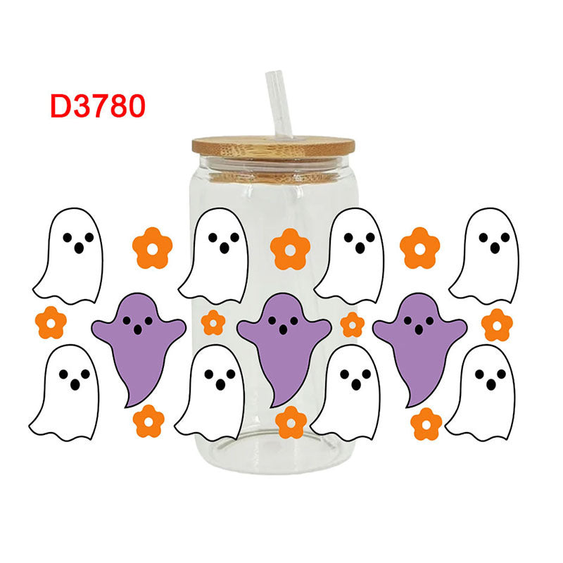 Wholesale Ghost Pumpkin Halloween 16oz Cup UV DTF Wraps